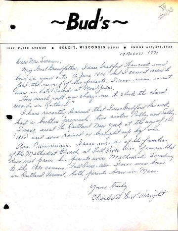 HANCOCK, Isaac Bradford (n.d.) -query